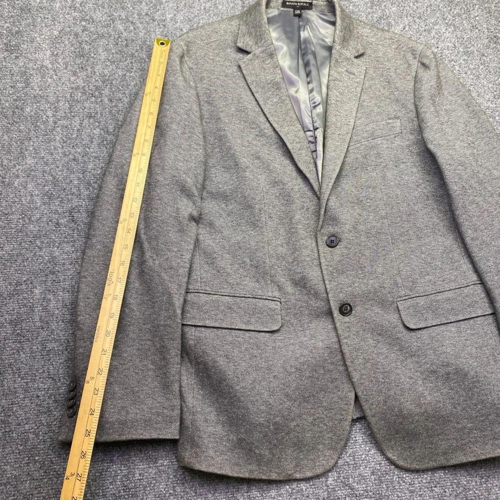 Banana Republic Mens 42R Slim Fit Grey Cotton Blazer Sport Coat 359401-00 Preppy